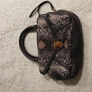 Aimee Kestenberg snakeskin grey purse leather